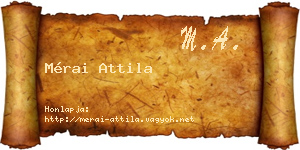Mérai Attila névjegykártya